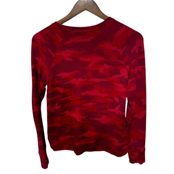 Athleta Girl Camo Print Sweatshirt Red Size Large/12 - Picture 6 of 7